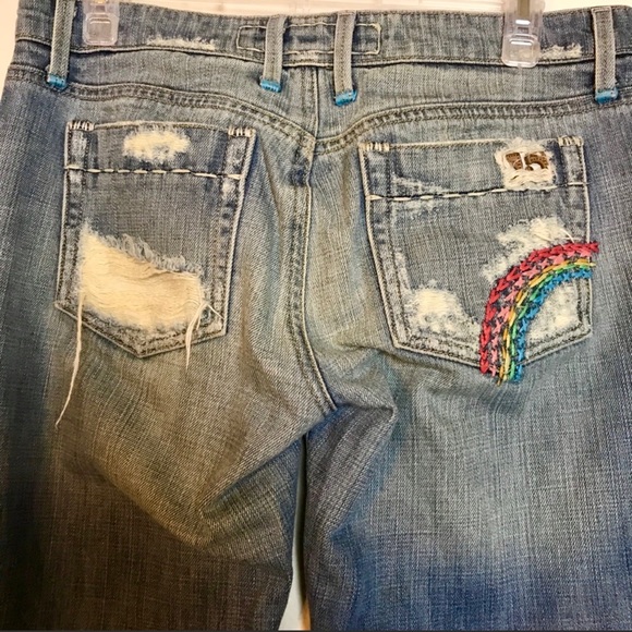 Joe’s Jeans: Distressed with Embroidered Rainbows! - Picture 3 of 7